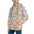 thumbnail image 2 of Lsque Rainbow Flowers Patten Youth Hoodie Sweatshirt Pullover with Kangaroo Pocket Boys and Girls Hoodie Warm Hoodie for Kids-Medium, 2 of 6