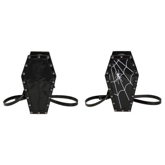 Bolso Tipo Cartera para Ataúd Mujer Bandolera Cuero PU Con Dibujos Animados Halloween (estilo 2)
