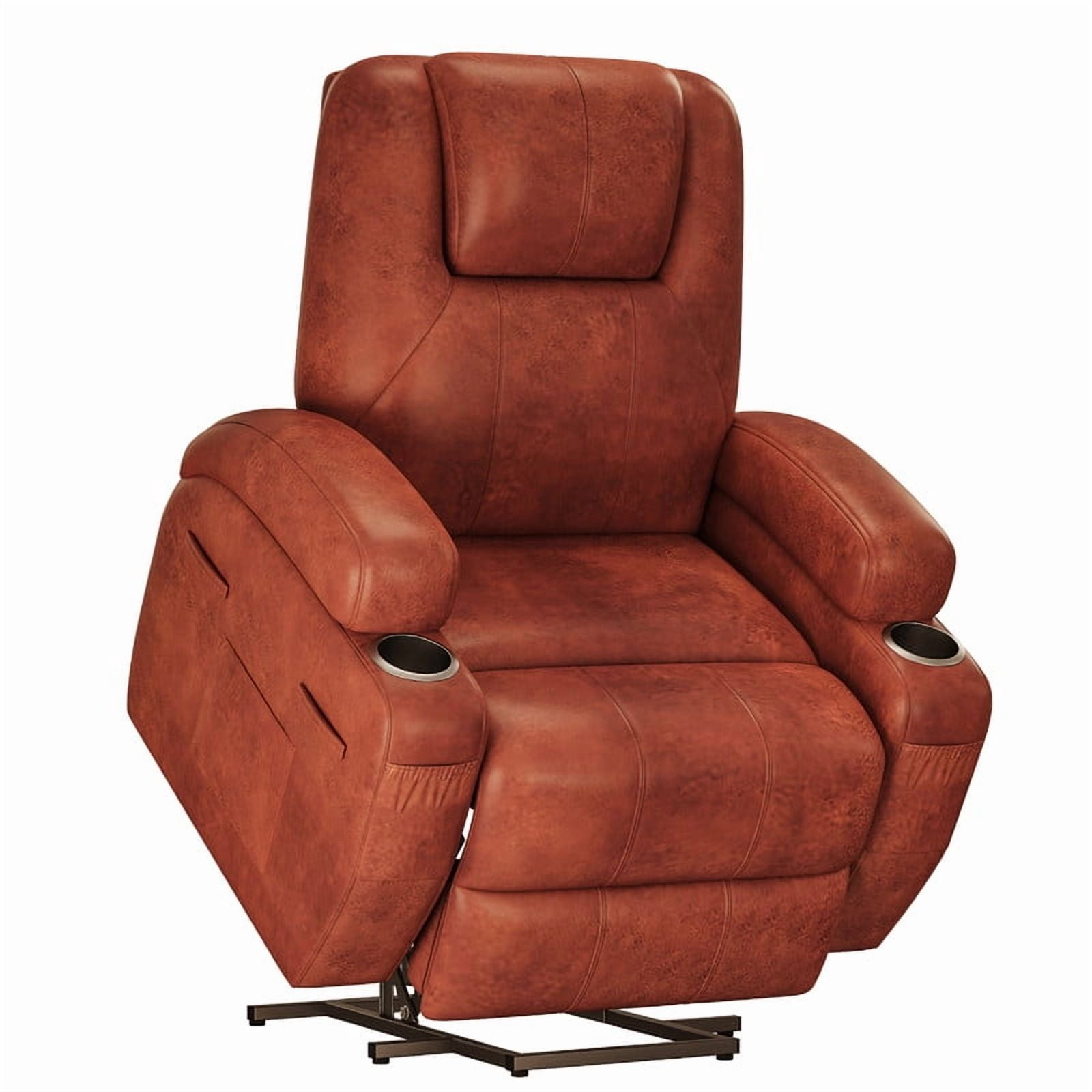 Homall Power Lift Recliner Chair Massage Designed Leathaire Fabric Single Sofa Specifically for Nursing,Brown