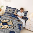 thumbnail image 3 of jejeloiu Vintage Aztec Geometric Bed Sheets,Nautical Tribal Full Size Sheets For Boys,Blue Gray,4 Pieces,1 Flat Sheet, 1 Fitted Sheet and 2 Pillowcases, 3 of 6