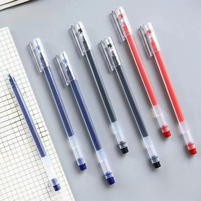 Bolígrafos de gel de secado rápido de 0,5 mm - Paquetes de 12 bolígrafos transparentes para escritura escolar, de oficina y en casa con flujo suave de tinta