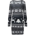 thumbnail image 5 of BLTIBY Christmas Sweatshirt Dress for Women 2024 Xmas Print Autumn Winter Round Neck Casual Soft Long Sleeve Fashion Pullover Dresses Outfit Trendy Black XL, 5 of 6