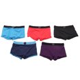 thumbnail image 4 of Calzoncillos bóxer para hombre de fibra U bulge bag calzoncillos bóxer para hombre (- negro rojo - violeta azul oscuro - azul marino) 5 piezas a la venta (talla XXL), 4 of 8
