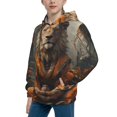 thumbnail image 2 of Disketp Jungle Meditating Lion Youth Hoodie Sweatshirt for Boys Girls Kids Pullover Hooded Classic Casual Essentials Hoodie-Medium, 2 of 6
