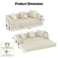 thumbnail image 3 of Blotout 5-in-1 Folding Convertible Sofa Bed with 3 Pillows, 79" Large Corduroy Boneless Couch with Armrest Pockets, Lounge Loveseat Sleeper with Pull Out Bed for Living Room Bedroom, Beige, 3 of 10