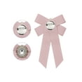 thumbnail image 3 of INSPIRE CHIC Womens Ribbon Brooch Elegant Bowtie Rhinestone Bow Ties for Uniform Dress Pink, 3 of 5