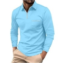 SHTXOZHI Mens Golf Shirts Long Sleeve Quarter Zip Collared Business Casual Shirts with Pocket