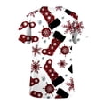 thumbnail image 5 of Chiccall Women's Christmas Costume V-Neck Short Sleeve Nursing Uniform Xmas Santa Gifts Snowman Candy Canes Printed Workwear Holiday Graphic Tees Blouse Scrubs Tops with Pockets,on Clearance, 5 of 5