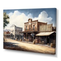 Designart Arizona Wild West Town II Canvas Wall Art