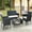 Black Rattan,Beige Cushion, variant on 4 Pieces Outdoor Wicker Conversation Set, All-Weather Rattan Patio Furniture Sets with Arm Chairs, Tempered Glass Tabletop and Cushions, Sectional Sofa Set for Backyard, Garden, Poolside