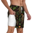 thumbnail image 2 of Sigee Sloth Doing Yoga Print Mens Swim Trunks with Compression Liner Quick Dry Swim Stretch Beach Shorts with Pockets,S-3XL, 2 of 7