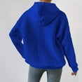 thumbnail image 7 of Women's Hoodies Long Sleeve Casual Solid Drawstring Hoodie Sweatshirts For Women Pullover, Jacquard Design Fall Winter Fashion with Soft Fabric for Cozy Wear,Blue,L, 7 of 7