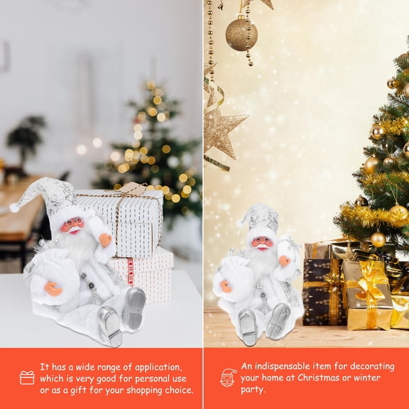 SWETRACE 1Pc Christmas Resin Sculpture Santa Ornament for Festive Tabletop Display