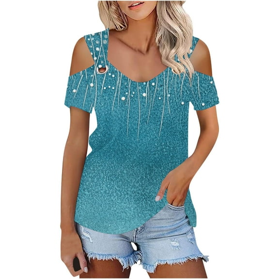 Women's Clothing Tops Shirts for Women Short Sleeve Loose Women's Clothing Tops Party Women V Neck Blouse Black Summer Tees for Women 2026