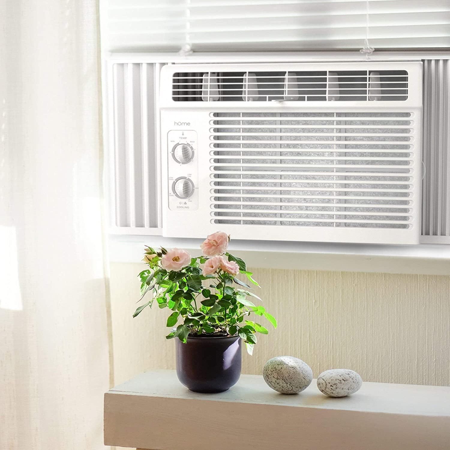 hOmeLabs Window Air Conditioner 5000 BTU - Easy Mechanical Control Compact AC  Unit with Washable Reusable Filter, 2 Cooling Speeds, 2 Fan Speeds - Ideal  for Bedroom and Rooms up to 150 Sq. Ft. - Walmart.com