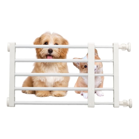 sunsanly Dog Gate with Door Punch-Free Design Expandable Width Short Pet Gate Stairs Doorways Metal Door Rail Indoor Gates for Small Dogs Puppy