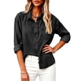 thumbnail image 6 of Luvrsol Button Down Shirt Women Denim Lapel Blouse Long Sleeve Jean Jacket Casual Loose Tops S-2XL, 6 of 7