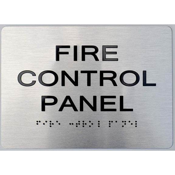 FIRE Control Panel Sign -(Aluminum, Brush Silver, Size 5X7) The Sensation line