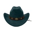 thumbnail image 4 of Vented Straw Cowboy Hat for Women Men Cattleman Crease Wide Brim Breathable Lightweight Western Cowgirl Hat Summer Beach, 4 of 6