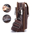 thumbnail image 2 of Men Leather Belt Bag Travel Messenger Crossbody Cell Phone Purse Wallet, 2 of 8