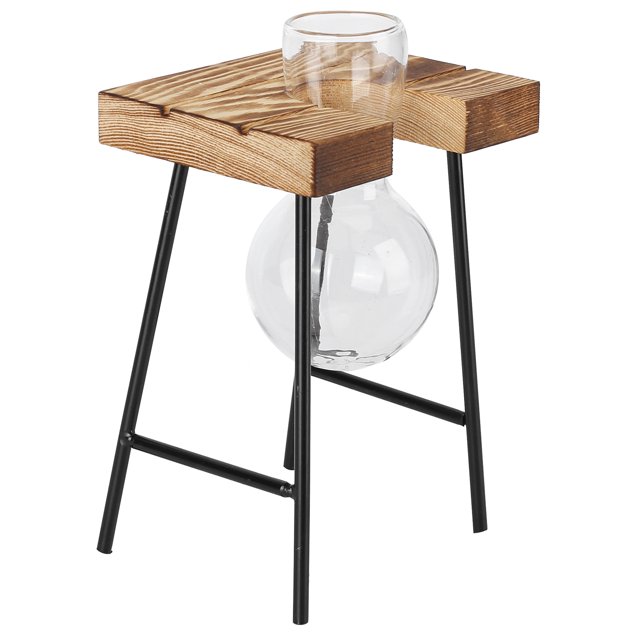 Florero de mesa, macetero de vidrio de escritorio, florero de madera para plantas, florero para plantas, mejora tu experiencia