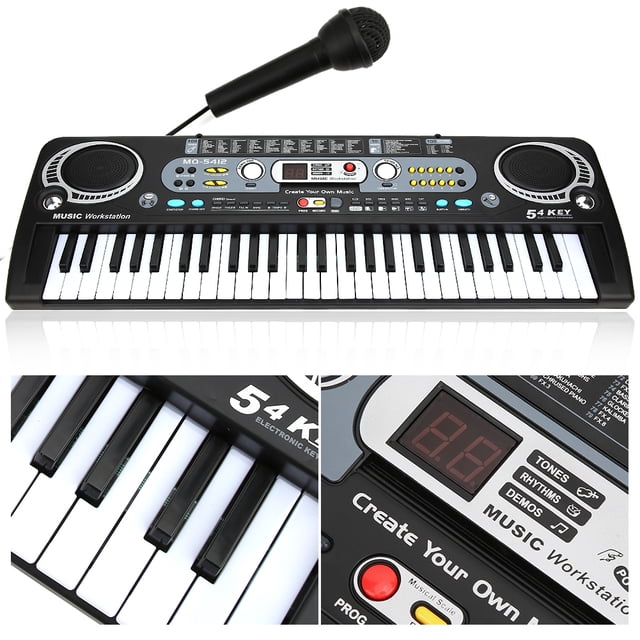 Electronic Piano,Electronic Keyboard 54-Keys Multifunctional Children Teaching Toy Music Electronic Keyboard Rapid Response
