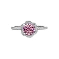 thumbnail image 4 of 1ct Rose Moissanite Rings for Women D Color VVS1 Clarity Red/Green/Pink Diamond Rings S925 Sterling Silver Moissanite Engagement Rings with Certificate, 4 of 9