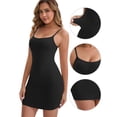 thumbnail image 3 of DARING DIVA Women's Spaghetti Straps Tummy Control Butt-Lifting Full Slip S Black, 3 of 6