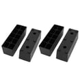 thumbnail image 1 of 4Pcs 150mmx50mmx50mm Rectangular Cabinet Sofa Leg Feet Black Plastic, 1 of 2