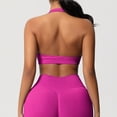 thumbnail image 6 of WMTBSRSW Halter Ribbed Knit Crop Tank Tops for Women Open Back Padded Longline Sports Bras Workout Gym Yoga Hot Pink Medium, 6 of 9