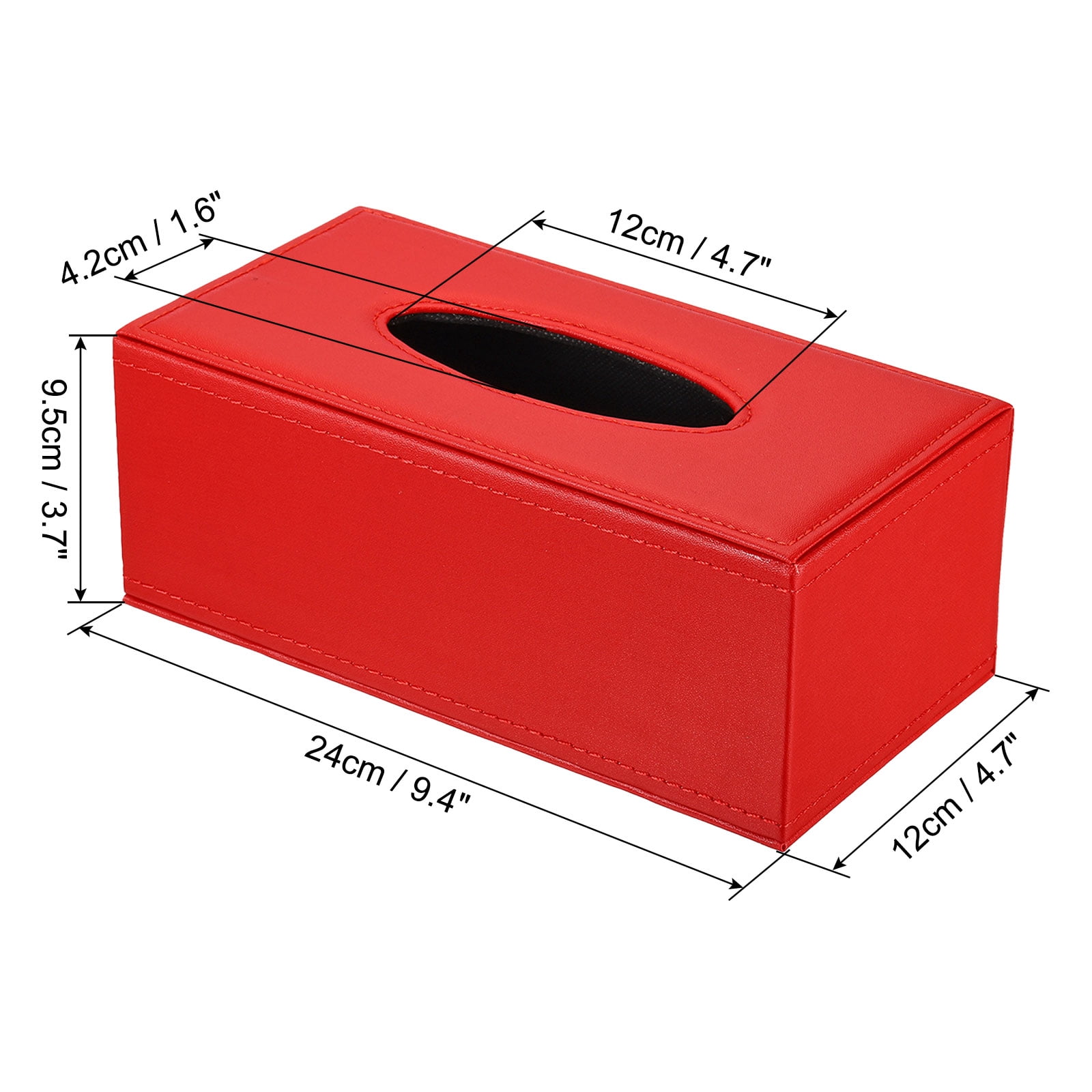 Unique Bargains Tissue Box Cover Napkin Paper Towel Dispenser Holder Red 9.4x4.7x3.7"