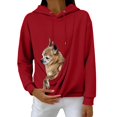 thumbnail image 5 of Cat Pouch Hoodie for Women Kangaroo Pocket Dog Pouch Sweatshirts Pet Carrier Pullover Animal Holder Long Sleeve Tops, 5 of 5