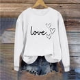 thumbnail image 5 of Sudadera Penkiiy Valentine para mujer: lindas camisetas del día de San Valentín Love Heart Graphic Print Suéter de manga larga Tops L Blanco, 5 of 5