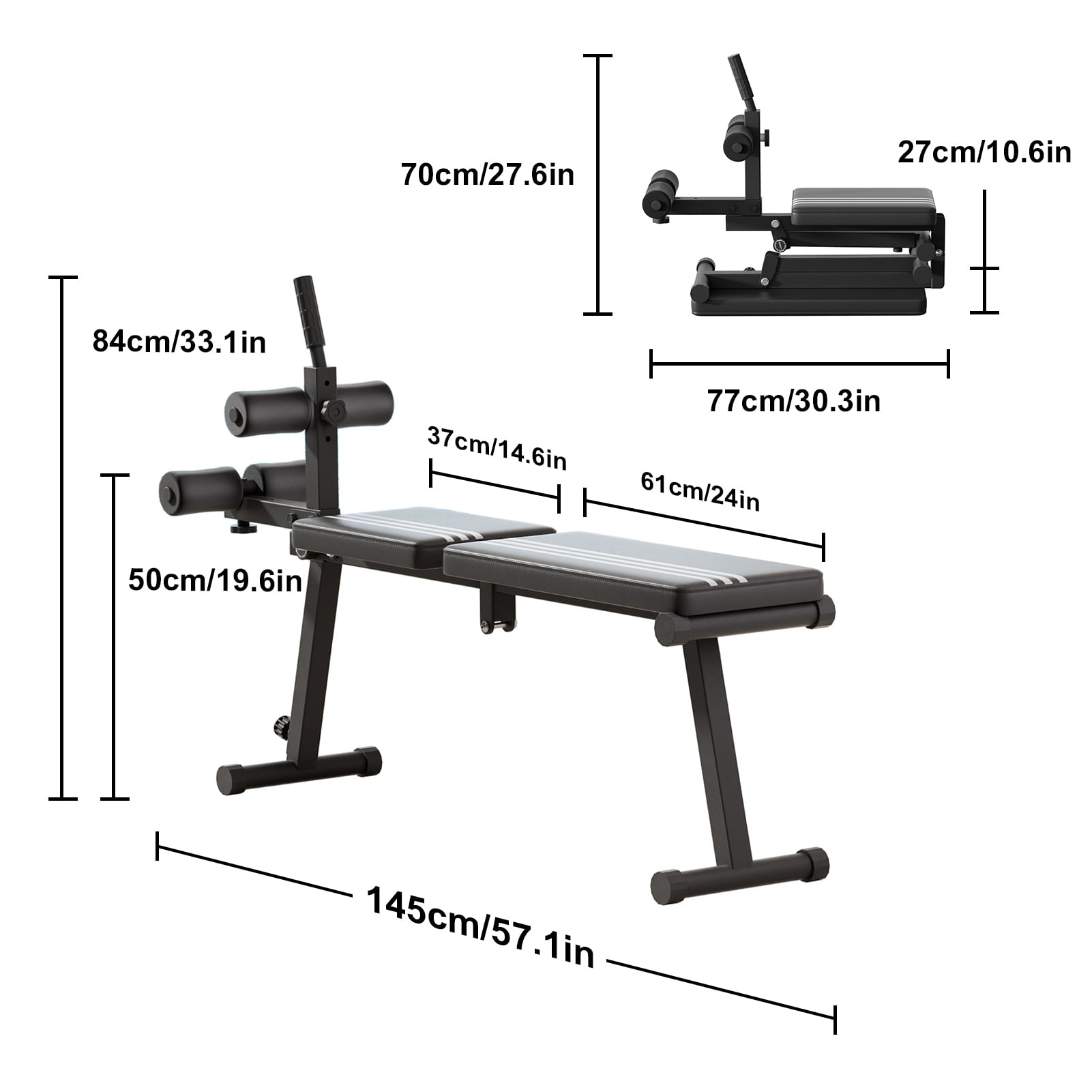 AurumEdge Sit Up Bench, Abs Workout Equipment, Foldable Hyperextension Roman Chair, Abdominal Gym Equipment, Sit Up Gym Bench Home Men Women Full Body Clearance Storage Rack