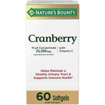 Nature's Bounty Cranberry Dietary Supplement, Supports Urinary Tract and Immune Health, Softgels, 25,200 Mg, 60 Ct