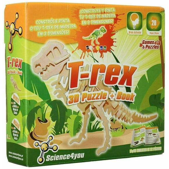 Science4you T-REX Casse-Tête en Bois 3D Jouet Éducatif STEM