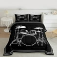 thumbnail image 2 of Manfei Drum Kit Bedding Comforter Set,Music Instrument Twin Comforter Sets,White Black Bedding Set For Boys Kids,Breathable Home Decor Reversible,2-Piece, 2 of 8