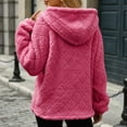 thumbnail image 2 of Sudadera con capucha y media cremallera holgada para mujer - Chaqueta informal y cómoda para el frío, 2 of 8