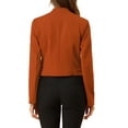 thumbnail image 4 of MODA NOVA Juniors Collarless Work Office Business Casual Cropped Blazer, 4 of 7
