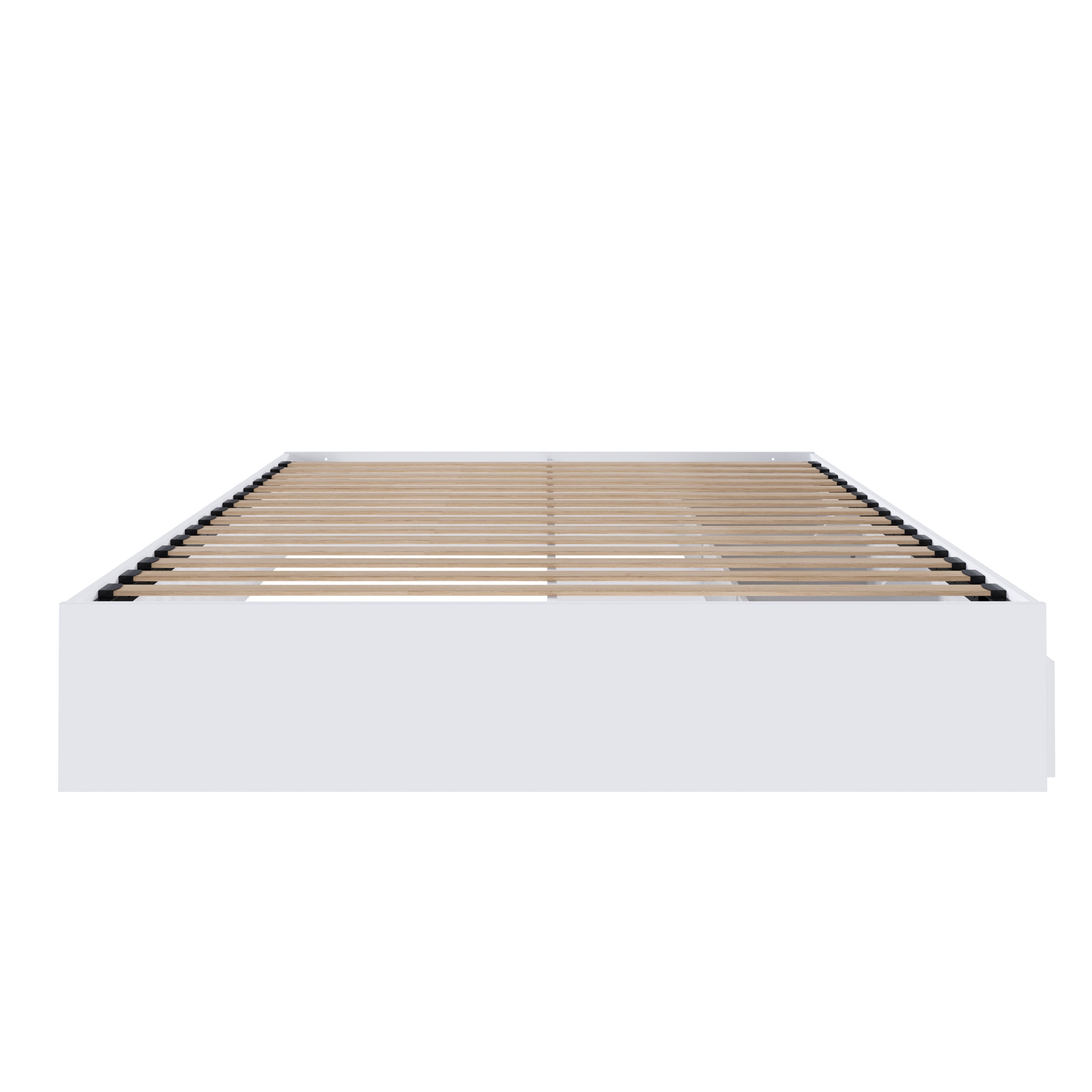 Nexera Queen Size Storage Wood Bed Frame with 3 Drawers, White