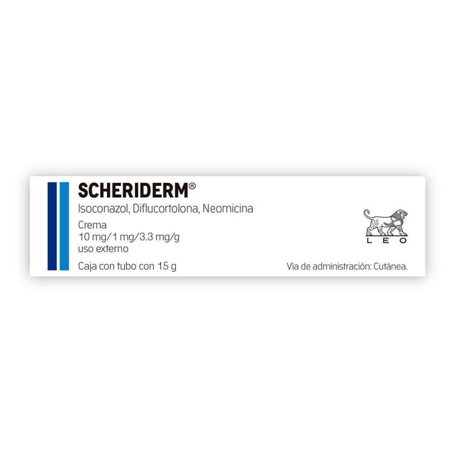 Scheriderm Isoconazol 10mg, Diflucortolona 1mg, Neomicina 3.3mg crema tubo 15g