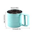 thumbnail image 4 of Kearding Coctelera para hornear de alta calidad, 1 unidad, taza tamizadora para el hogar, panadería, polvo para hornear inoxidable, diseño de malla, Herramientas y accesorios para hornear Verde Kearding HA001575-03, 4 of 6