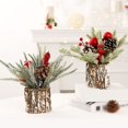 thumbnail image 3 of Lefu Christmas Tree Xmas Flocked PE Frosted Branches Berries Party Home Desktop Decor, 3 of 9