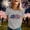 Light Gray, variant on Graphic Tennis Tees for Women Timeless Casual Logo Tee For Everyday Wear Women’s Crew Neck Short Sleeve Fit Top Red XXL
