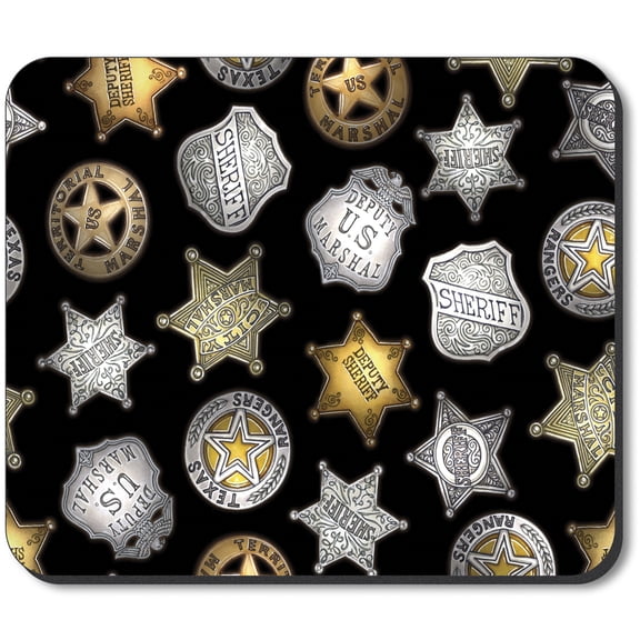 Art Plates Mouse Pad - Badges (black)