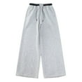thumbnail image 4 of Teen Sweatpants Girls Grey Sweatpants Casual Kids Athletic Pants Wide Leg Sweatpants with Pocket Size 11-12 Years Boys Pants, 4 of 5