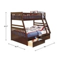 thumbnail image 4 of Lexicon Rowe Wood Twin over Full Bunk Bed with Storage Boxes in Dark Cherry, 4 of 4