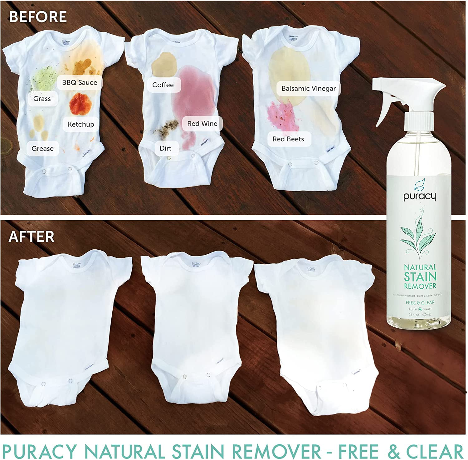 Puracy - Laundry Stain Remover Spray - Natural Spot Cleaner, Free