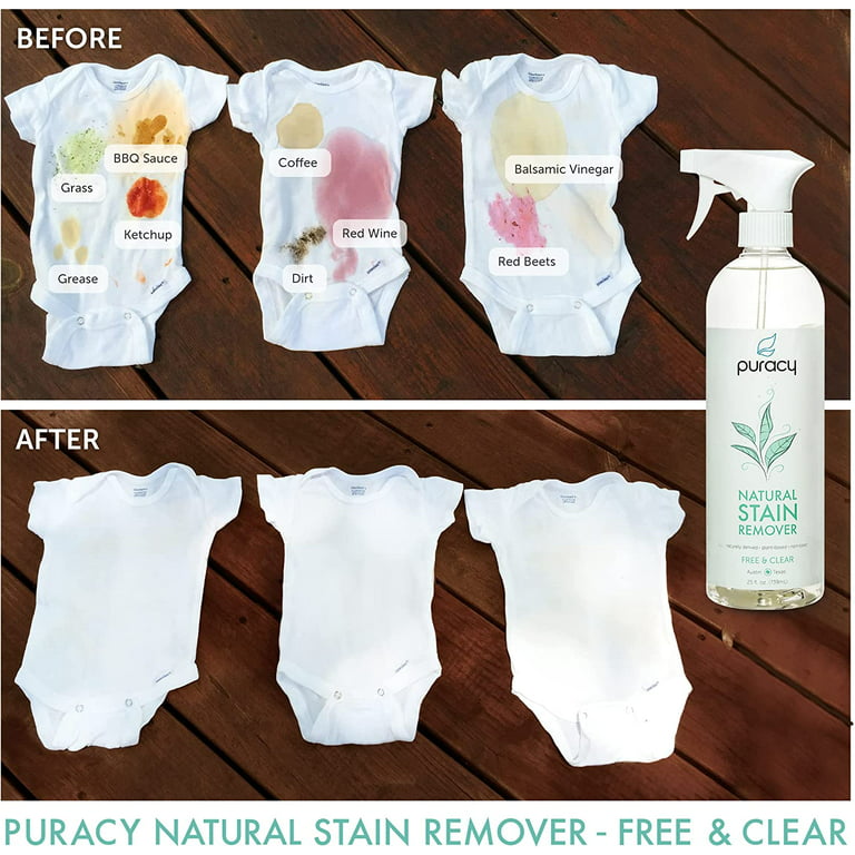 Puracy Stain Remover for Clothes - Laundry Spray for Fresh and Set-In Clothing Stains - Enzyme-Based Laundry Stain Remover - 99.96% Plant-Powered