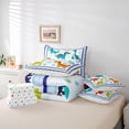 thumbnail image 5 of Homewish Cartoon Dinosaur Child Twin Bedding Sets 7-Piece, Cute Animal Wildlife Bedding Comforter Set, Floral Tree Plant Reversible Sheet Sets, Ultra Soft Bedroom Decor, 5 of 7